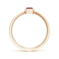 thumbnail image 2 of ANGARA Natural Emerald-Cut Ruby Criss Cross Solitaire Engagement Ring in 14K Rose Gold for Women (Size-6x4mm) | July Birthstone, Birthday, Anniversary, Jewelry Gift for Women | Natural Ruby Ring, 2 of 11