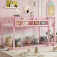 thumbnail image 3 of Mirightone Twin over Twin Low Bunk Bed with Bookshelf, Wood Floor Bunk Bed Low Profile Loft Bed with Full Length Guardrail & Ladder (White), 3 of 9