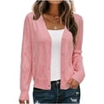 thumbnail image 7 of Lutiedan Cardigan Sweaters for Women Long Sleeve Button Down Cardigan Casual V Neck Fall Cardigan Tops,Pink, 7 of 7