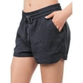 thumbnail image 3 of MixMatchy Women's Casual Elastic Band With Drawstring Waist Tencel Beach Shorts, 3 of 7