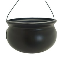 Classical Witches Cauldron Kettle Bucket 12" Black Candy Container Treats Bowl for Halloween Party Supplies Decoration