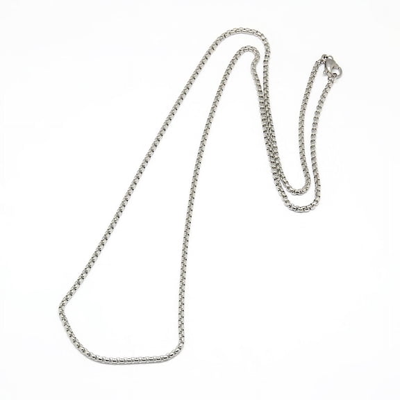 Non-304 Stainless Steel Venetian Chain Necklace Making Stainless Steel Color 22 inch(55.88cm)