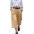 thumbnail image 2 of MLCDZ Women's Capri Palazzo Pants High Waist Wide Leg Baggy Lightweight Summer Beach Golf Camping Trendy Chino Cropped Trouser with Multiple Pockets, 2 of 10