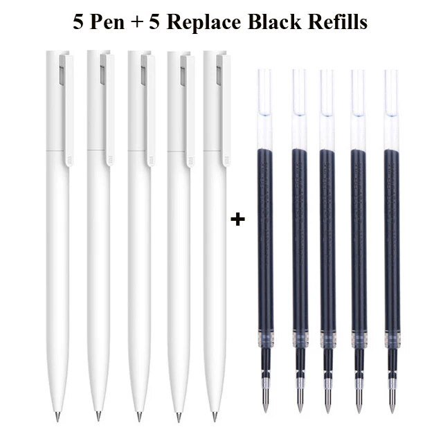 Senbaida Original Mi Gel Pens with Replacement Refills, 0.5mm, Assorted Ink Colors, 5 Pack