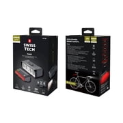 Swiss Tech High Powered Smart Bicycle Light Combo with 2000 Lumen Front Light