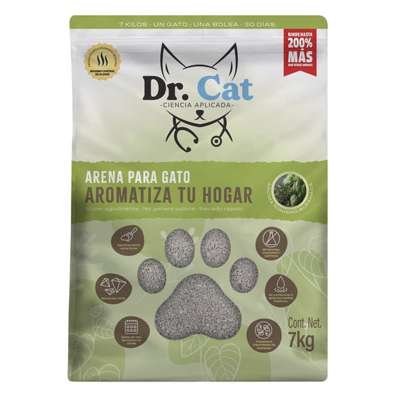 ARENA PARA GATO OLOR ROMERO ALBAHACA 7KG