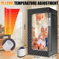 thumbnail image 3 of Portable Sauna Box for Home, 35.43in x 35.43in x 70.86in SPA Steam Sauna with 15 Levels Heat, Warm Sauna Tent with 3L/1200W Steamer, Folding Chair, Remote Control, Foot Massager for Body Relaxation, 3 of 10