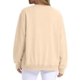 thumbnail image 7 of Trgacdwlo Womens Crewneck Sweatshirt Long Sleeve Pullover for Women Solid Color Fall Winter Warm Fleece Sweatshirt Womens Khaki XXL, 7 of 7