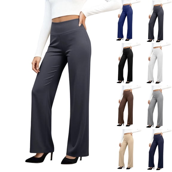 Yoga Dress Pants for Women High Waisted Stretchy Comfy Work Pants Business Casual Office Yoga Pant with Pockets Dark Gray XL