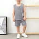 thumbnail image 2 of Niños sin Mangas Camisetas Estilo Hombres Y Niños de Verano de Manga Corta Conjuntos con Pantalones Cortos de Cintura Elástica, Tela de Punto Suave Transpirable para Niños Y Niñas, Camisetas de Niños, 2 of 9
