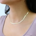 thumbnail image 6 of Nuragold 10k Real Yellow Gold Solid Herringbone Flexible 3mm Chain Necklace (16"-24") Italian Jewelry for Women, 6 of 10