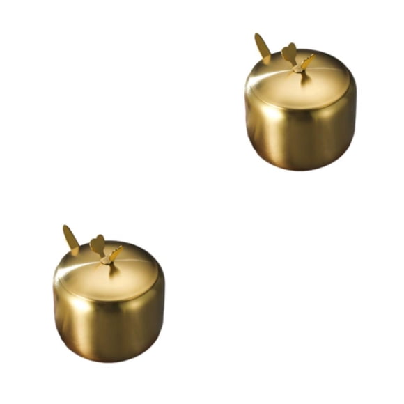 Wosthever Stainless Steel Sugar Bowl Condiment Coffee Container Integrated Design Supplies Pot Seasoning Jar Cooking Salt Tea Spice Oro tipo 1 L 2piezas