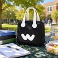 thumbnail image 4 of Hyknon Lunch Bag for Women Men, Portable Simple Cute Design Lunch Tote Bags, Reusable Insulated Lunch Box, Lightweight Waterproof Sturdy Large Cooler Lunch Containers for Work Picnic Travel, Black, 4 of 8