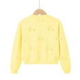 thumbnail image 5 of Odeerbi Toddler Girls Bolero Cardigan Cropped Shrugs Knit Cover Up Children's Solid Color Button Up Cardigan Wool Short Sweater Top Toddler Clothes Yellow, 5 of 5