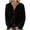 Black, variant on XZNGL Womens Solid Color Knitted Pullover Button Top Hoodie