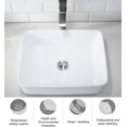 thumbnail image 4 of Bokaiya 16x12 White Vessel Sink and Faucet Combo Above Counter Top Ceramic Rectangular Small Bathroom Vanity Sinks Set, 4 of 10