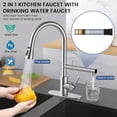 thumbnail image 2 of Kitchen Faucets, Upgraded Filter Water Kitchen Faucet with Pull Down Sprayer, Brushed Nickel Stainless Steel High Arc 1 Or 3 Hole Kitchen Sink Faucet for Remove Chorine, Harmful Substances, 2 of 6