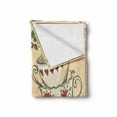 thumbnail image 2 of Tea Soft Flannel Fleece Throw Blanket, Ornamental Coffee Tea Cups with Flowers Berries Swirl Leaf Ceramics, Cozy Plush for Indoor and Outdoor Use, 50" x 70", Vermilion Champagne, by Ambesonne, 2 of 6