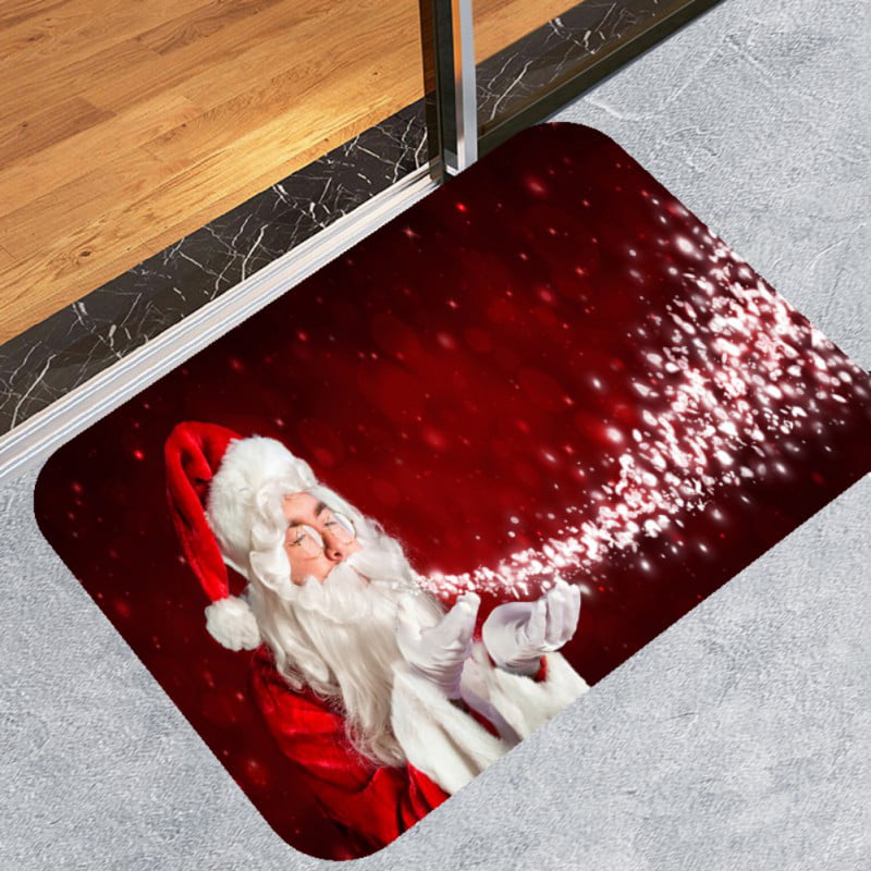 SUN-Shine Merry Christmas Deer and Snowflake Plaid Kitchen Rug Set 2 Pieces Cushioned Kitchen Floor Mats Comfort Soft Standing Doormat, Non Slip Rugs and Runner Red and Black 