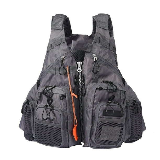 Bangcool Fishing Vest Creative Multi-pockets Life Jacket Life Vest with  Phone Pouch 