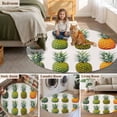 thumbnail image 6 of Pink Green Pineapple Round Area&nbsp;Rug 8ft Gradient Watercolor Fruit Non-Slip&nbsp;Washable Circle Rugs Soft Felt Indoor Floor Mat for Bedroom Kitchen Living Room Bathroom, 6 of 9