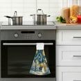thumbnail image 6 of Wobogo Starry Night Snowman Hand Towel Set of 2 Absorbent for Kitchen and Bathroom With Velcro Hanging Loop 18.2×14in, 6 of 7