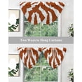 thumbnail image 5 of Waterfall Valances for Windows, Burnt Orange Stripe Kitchen Sheer Valance Curtains, Farmhouse Striped Abstract Art Rod Pocket Elegant Swag Valances for Living Room Bedroom, 47.2"x38.5", 2 Panel, 5 of 8
