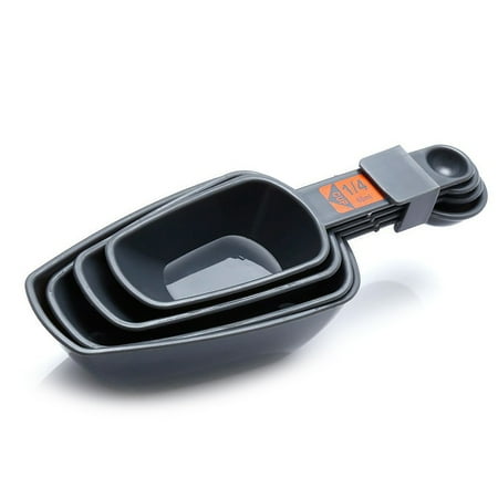 

60PCS Measuring Spoons Plastics Functional Baking Accessories Measure Scoop Spoons with Scale Non-slippery Cooking Tool Black