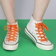 thumbnail image 6 of 3pair Double Layers Flat Boot Shoelaces Strings Orange for Sneakers Adults Kids, 6 of 7