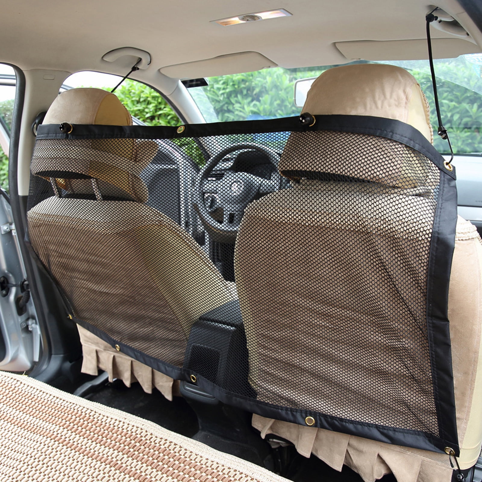 Ikayaa Dog Car Barrier Suv Pet Barrier See Through Net Pet Barrier Safety Vehicle Barrier Pet Separation Net Fence For Car Trucks Car Divider For Driv