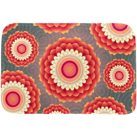 

Orange Flowers All-Season Weather Doormat Durable Stain and Fade Resistant Low Profile Indoor Outdoor Door Mats Easy Clean Patio Entrance Matches 20x32 Inch