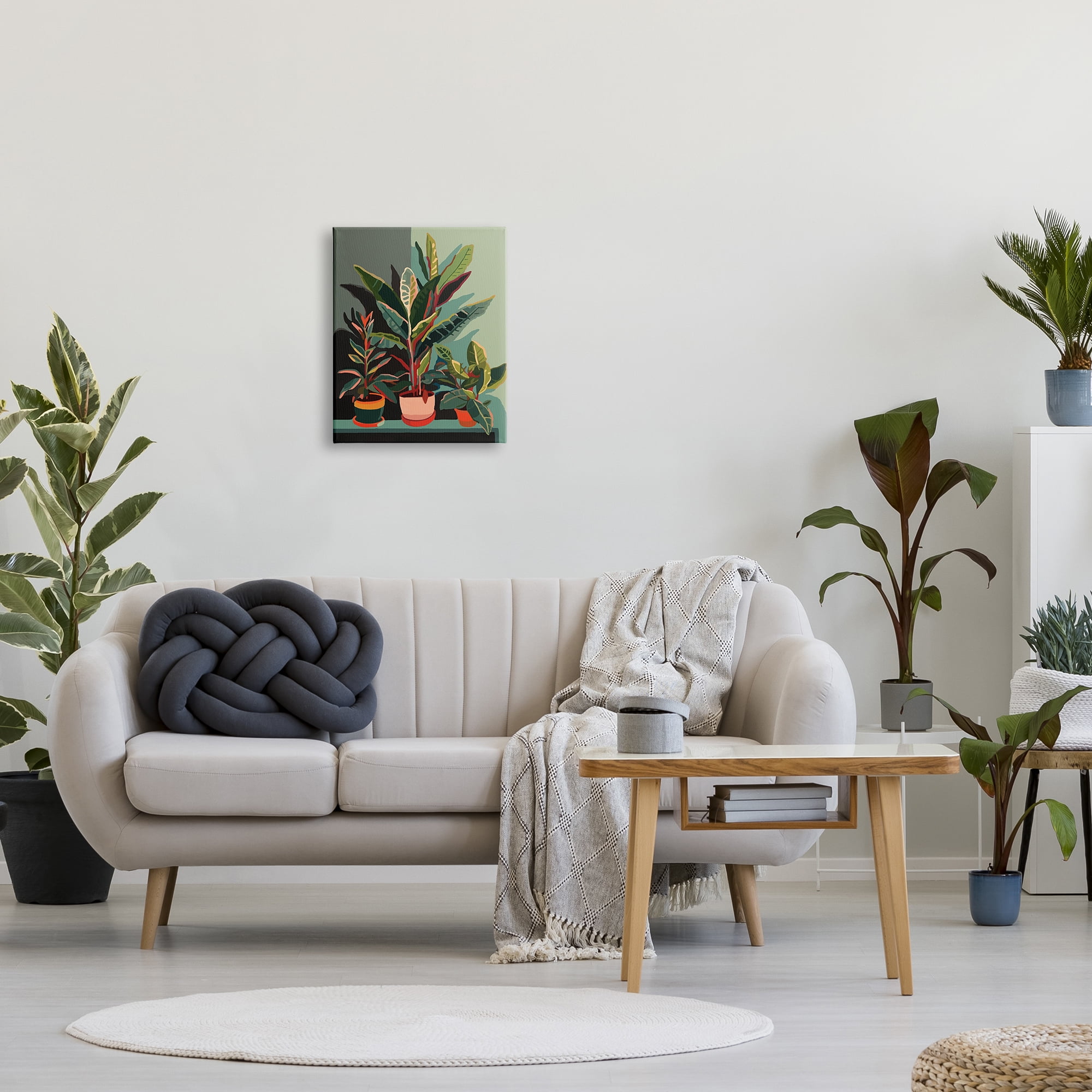 Stupell Industries Modern Potted Plants Botanical & Floral Painting Gallery Wrapped Canvas Art Print Wall Art, 16 x 20