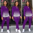 thumbnail image 3 of Ropa de mujer de otoño, pantalones de manga larga con degradado, traje deportivo de ocio de dos piezas, 3 of 5