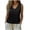 Black, variant on Womens V Neck Crop Tank Tops Summer Sleeveless Tanks Lightweight Loose Fit Tee Casual Comfy Tops Dark Gray S