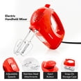 thumbnail image 6 of OVENTE 5-Speed Corded Electric Hand Mixer with Stainless Steel Whisks, Compact Portable Design with Snap-On Storage Case,150W Lightweight Handheld Mixer for Baking & Cooking, Red HM151R, 6 of 9