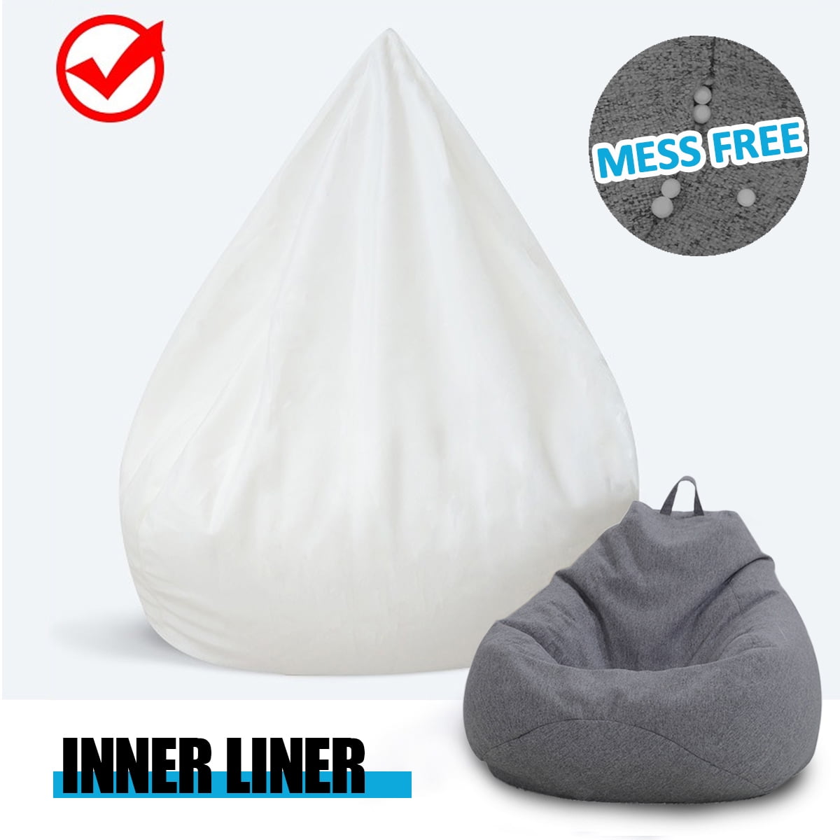 New Inner Liner For Adult Bean Bag Chairs Cover Large Easy Cleaning Sofa Seat No Filling Without Bean Bag Walmart Canada