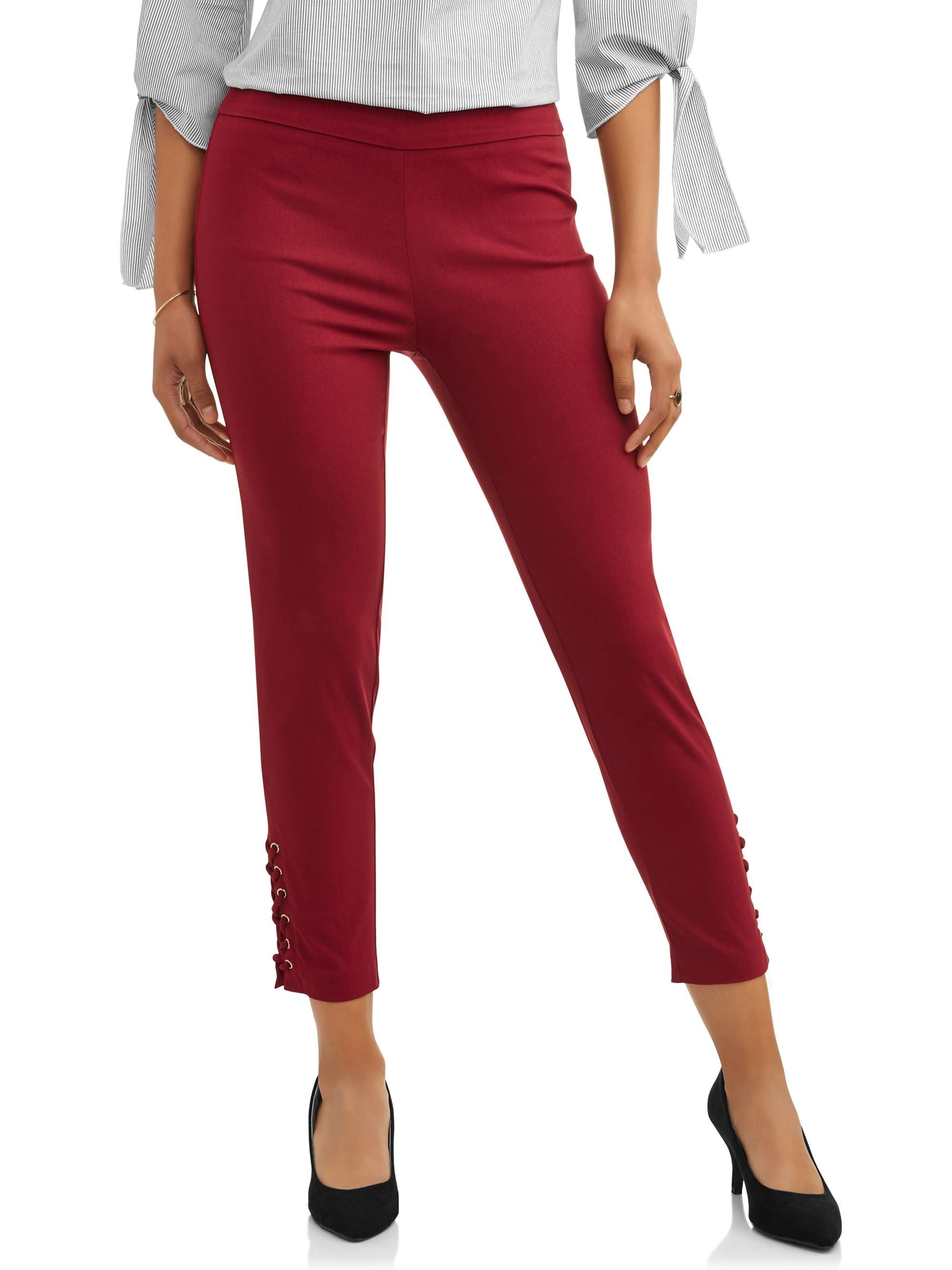 Slim Fit Pull-On Pants with Ankle Detail