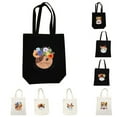 thumbnail image 1 of Diy Embroidery Material Kit Cartoon Animal Pattern Water-soluble Printing Canvas Bag With Hoop Threads Needles (black And White), 1 of 8