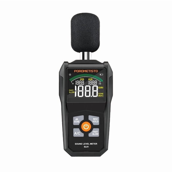 Digital Sound Level Meter, High Sensitivity Multipurpose Audio Noise Meter, Handheld Meter, 30~130dB with LCD Display A/C Weighted, Audio Measuring Decibel Monitor, Acoustic Measurement Instrument