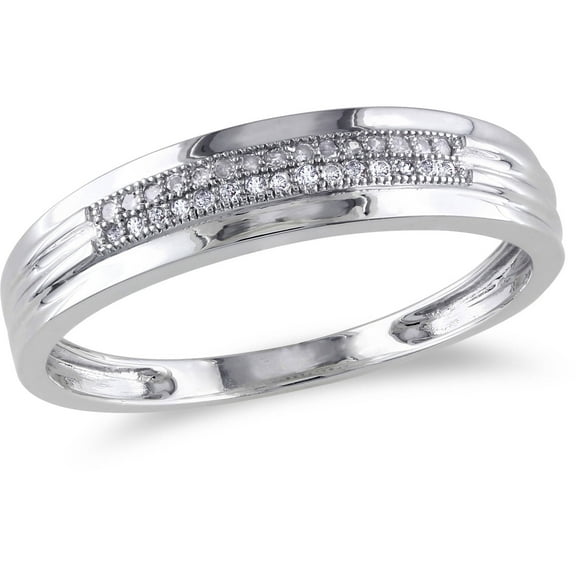 Everly Men's Diamond 10k White Gold Wedding Ring