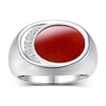 thumbnail image 1 of RYLOS Men's Designer Ring: 14K White Gold with Red Quartz and Diamonds - Gold Rings for Men  Size 9, 1 of 6