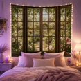 thumbnail image 2 of Cottage Garden in Triptych Window Frame, Romantic Rustic for Home Decor Lovers, Floral Landscape Wall Art, Housewarming Gift Tapestry Wall Hanging for Living Room and Bedroom, 2 of 7