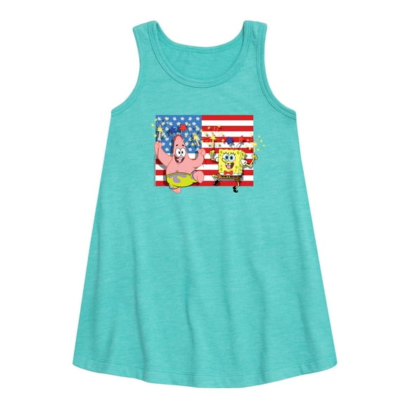 SpongeBob SquarePants - Patrick Sparkers Flag - Toddler & Youth Girls A-line Dress