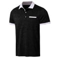 thumbnail image 5 of XDZJLR Polo Shirts For Men Button Open Neck Pocket Casual Loose Comfortable Trendy Sports Lapel Short Sleeved Shirt Blouse Black M, 5 of 6