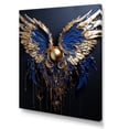 thumbnail image 2 of Designart "Angel Wings in Royal Blue and Gold I" Fashion Canvas Wall Art - Glam Gold Fantasy Entryway Wall Art Print, 2 of 6