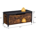 thumbnail image 2 of Retro de madera almacenamiento ottoman bench con 2 safety hinges, supports up to 300 lbs, ideal para para dormitorio, entrada, y sala de estar, 2 of 7