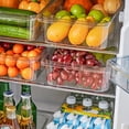 thumbnail image 3 of Organizador de cajones para refrigerador de 2 piezas y almacenamiento transparente para refrigerador con ruedas, grosor mejorado, 3 of 4