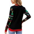 thumbnail image 4 of Suéter Divertido Gibobby con Cuello Redondo Holgado de Lentejuelas Navideñas para Mujer Bordado de Árbol de Navidad Negro XL, 4 of 5