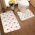 thumbnail image 2 of Yiaed Mushroom Print Bathroom Mat Set 2 Pieces Mat Anti-Skid Pad Ultra Soft and Absorbent Bathroom Bath Mat Contour Bath Rugs for Toilet Base, 2 of 6
