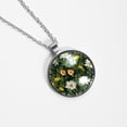 thumbnail image 4 of Fragmented Flowers Glass Circular Pendant Necklace - Elegant Jewelry Piece for Everyday Wear, 4 of 5